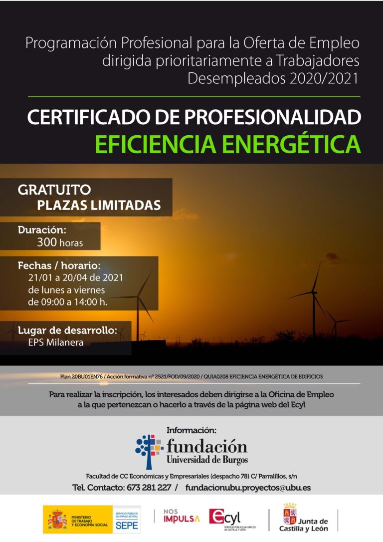 Formación Profesional para el empleo. Certificado de Profesionalidad Eficiencia Energética